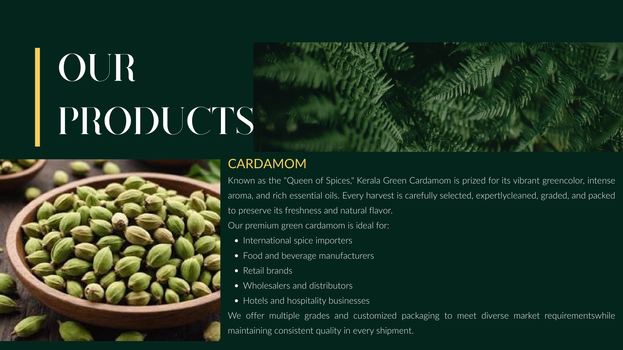 Premium spices ready for selection